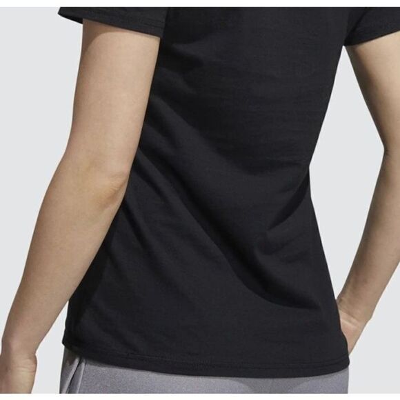 ADIDAS - NWT - L Sz XS Badge of Sport Tee in Black w/Violet & Rose NEEDS REPAIR! - Picture 9 of 12